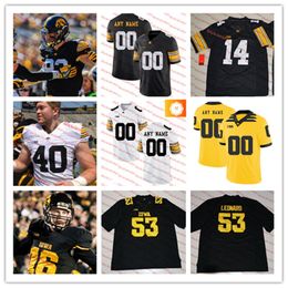 Custom Iowa Hawkeyes Stitched Football Jersey Joey Labas Gryphon Liddle Leshon Williams Jeff Bowie Jeremiah Pittman Brody Brecht Zach Twedt Ethan Hurkett