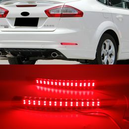 1Pair LED Rear Bumper Reflector Brake Light Car Styling Tail Light Warning Light For Ford Mondeo Fusion 4 2011 2012 2013