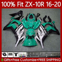 Injection mold For KAWASAKI NINJA ZX-10R ZX-1000 C 2016-2020 Body Cyan Black 105No.161 ZX 10R 1000CC 10 R ZX10R 16 17 18 19 20 ZX1000 2016 2017 2018 2019 2020 OEM Fairings