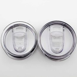 Transparent Plastic Cups Lids Drinkware Lid Splash Spill Proof 20 30 oz Cars Beer Tumbler Mugs Cover DAF229