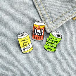 Pins, Brooches Creative Cartoon Letter Drink Can Brooch Badge Enamel Pin Lapel Pins Backpack Hat Jewellery Accessories