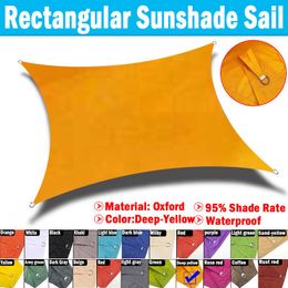 Shade Deep-Yellow Waterproof SunShade Sail Garden Patio Rectangle Sun-Shelter Cloth Outdoor Playground Stadium Terrace Sails