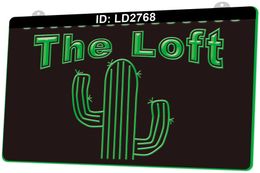 LD2768 Cactus The Loft 3D Engraving LED Light Sign Wholesale Retail