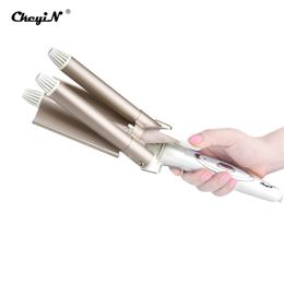 110-220V Perm Splint Titanium Automatic Ceramic Curler 3 Barrels Big Waver Curling Iron Hair Curlers Rollers Styling Tools