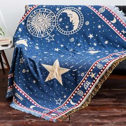 Aggcual aesthetic boho throw blanket double-sided sofa towel Knitted blankets bedroom bedspread cover Nordic tapestry Carpet XT11