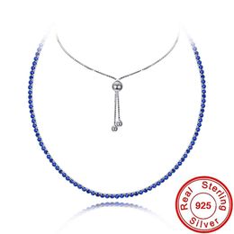 Trendy Sapphire Diamond Necklace 100% Real 925 Sterling silver Party Wedding Pendant Necklace for women Engagement jewelry