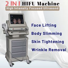 Facial Lifting Body Slimming HIFU Machine Skin Tightening Anti-Aging Equipment 5 Cartridges Salon Use