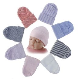 Fashion Infant Toddler Stripe Hats Warm Knitted Cotton Kids Caps Children Headwear Baby Girl Christmas Gifts Photo Props
