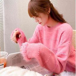Women Knitted Cardigan Autumn Sexy O-Neck Batwing Sleeve Button Oversized Sweater Casual Loose Solid Female Tops 210427