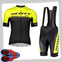 SCOTT team Cycling Short Sleeves jersey (bib) shorts sets Mens Summer Breathable Road bicycle clothing MTB bike Outfits Sports Uniform Y210414144