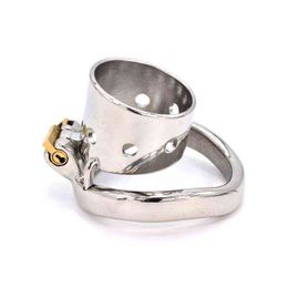 NXY Cockrings Stainless Steel Male Chastity Device Open Cock Cage Metal Locking Belt Penis Ring Bondage Restraint Sex Toys for Men 1124