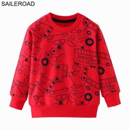 SAILEROAD a Little Boy Long Sleeve Sweatshirts Vehicle Truck Car Kids Boys Tops Autumn Hoodies for Children Shirts 211029