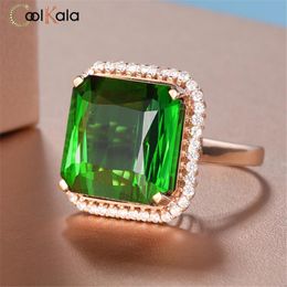 Wedding Rings Coolkala Big Princess Fang Tourmaline Quality Open Ring Female Net Red Live Hand Jewelry