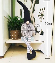 2021 New Fashion Christmas Striped Cap Faceless Doll Swedish Nordic Gnome Old Man Dolls Toy Christmas Tree Ornament Pendant Home Decoration