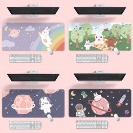 1pc Cute Creative Game Computer Keyboard Long Table Mat Kawaii Desk Teen Girls Mouse Pad Bedroom Office Supplies