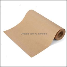 Packaging Paper Packing & Office School Business Industrial Brown Kraft Roll 12 Inch X100 Feet Natural Recyclable For Craft Gift Wrap Jk2102
