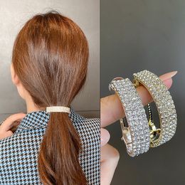 Fashion Shine Rhinestone Metal Hair Clips Spring Clip Horsetail Buckle Exquisite Diamond Luxurious Hairpin Women Hair Accessory