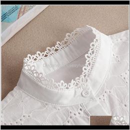 Blouses Shirts Womens Clothing Apparel Drop Delivery 2021 Stand Fake Collared Lace False Woman Vintage Detachable White Collar For Sweater Bl
