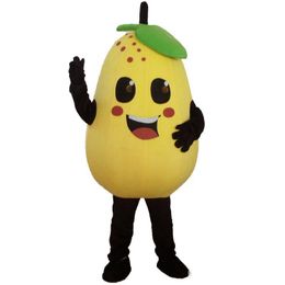 Halloween cute pear Mascot Costume High Quality Customise Cartoon fruit Anime theme character Adult Size Carnival Christmas Fancy Party Dress