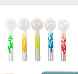 2021 Glow in the dark Glass Oil Burner Pipe Mini Smoking Hand Pipes Thick Glass Oil nail Pipe for smoking water pipes