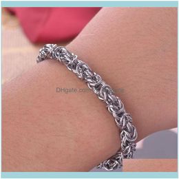 Link, Jewelrylink, Chain Stainless Steel Bracelet Mens On Hand Fashion Charm Bracelets Manual Gifts For Male Aessories Hip Hop Rock Drop Del