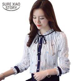 Women Shirt Spring Female O-Neck Long Sleeves Blouses Print Flora Sleeve Casual Clothing Top Blusas D275 30 210506