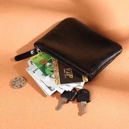 HBP Mini-Geldbörse für Damen und Herren, ultradünn, mit Reißverschluss, kurze kleine Geldbörse, weiches Leder, Handtaschen, Schlüsseltasche, Kartenhalter