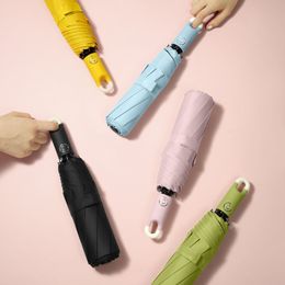Parasol Windproof Umbrellas Non-automatic Anti UV Sun Shade Hook U-shape Curved Handle Folding Umbrella For Women