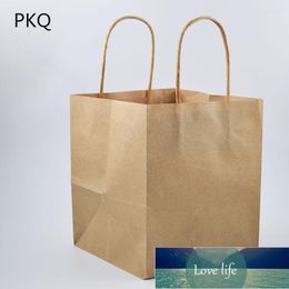 Gift Wrap 5pcs Large White Kraft Paper Bag Shopping Garment Square Packing Durable Handle Recyclable Baking1 Factory price expert design Quality Latest Style