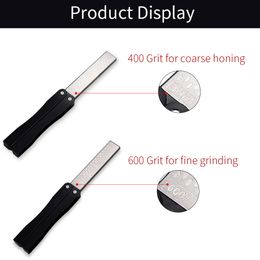Knife Sharpening Stone 400/600 Grit Pocket Knife Sharpener Diamond Folding Double-sided For Garden Kitchen Outdoor Tool Black Colour Special Convenient