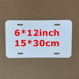 Sublimation Aluminium Licence 6*12inch White Blank Metal Car Plate Heat Transfer Brand DIY Driver Licence By Air A12