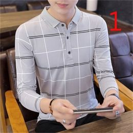 spring and winter modal half-high collar long-sleeved t-shirt male trend 210420