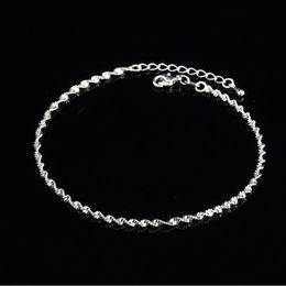 Fashion Twisted Weave Chain For Women Anklet 925 Sterling Silver Anklets Bracelet For Women Foot Jewellery Anklet On Foot 210507