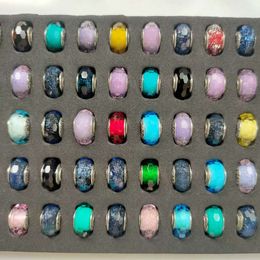 Crystal Loose Beads Big Hole Charms Murano Bead Silver Plated 925 Thread Core For DIY Bracelets Necklaces Jewellery Accessories ZHZP002