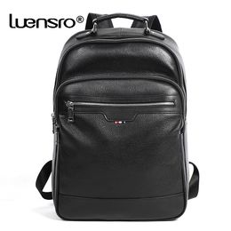 Backpack Men Genuine Leather Rucksack Fashion Schoolbag For Teenager Boys Travel Bag Male Laptop Backpack Leather Bags