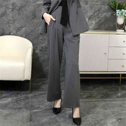 High quality women's plus size M-5XL loose female pants autumn and winter casual professional wide-leg Office 210527