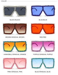 European And American Fashion Large Sunglasses Wholesale Women's Square Diamond Frame Eyeglass