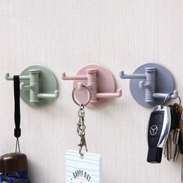 Hooks & Rails 3PCS Self Adhesive Kitchen Wall Door Hook Key Holder Rack Towel Hanger Bathroom Aluminum Multi-Purpose Storage DH8256