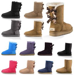 Botas femininas botas de neve sapatos femininos inverno luxo designer bota preto azul marinho rosa cetim médio tornozelo botas de pele das mulheres bottes 36-41