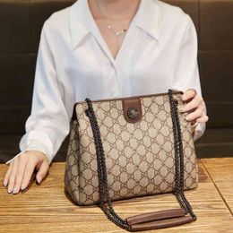 large capacity women's bag new elegant contrast printing tote shoulder Handbags Top