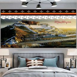 Tibet potala wall tapestry tapiz 3d wall decor blanket trippy tapestry tenture murale 210609