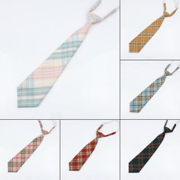 school uniform bow tie UK - Bow Ties Women Plaid Lazy Neck Tie Girls Japanese Jk Style Uniform Cute Necktie School Shirt Skit Dress Accessories
