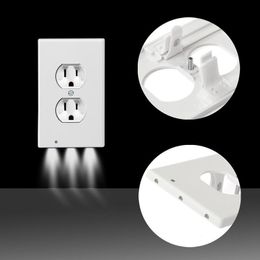 Plug Cover LED Night Light PIR Motion Sensor Safety Light Angel Wall Outlet Hallway Bedroom Bathroom Night