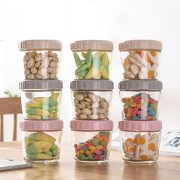 Storage Bottles & Jars 3PCS Glass Food Container Stackable Sealed Jar Kitchen Transparent Candy Grains Tank Box