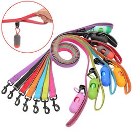 Dog Collars & Leashes Leash With Poop Bag Dispenser Set Reflective Pet Soft Durable Traction Rope Outdoor Walking Lead For Dogs Supplies