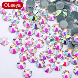 TOP Quality 2088 Crystal Ab Hot Fix Rhinestones Oleeya HotFix Rhinestones 16 Cut Facets Glue on Strass Gemstone