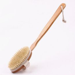 Dry Skin Body Brush with Long Detachable Non-slip Handle 100% Natural Bristle Bath Shower Brush Blood Circulation & Exfoliation#615