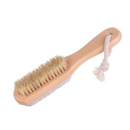 NEW2 in 1 Cleaning Brushes Natural Body or Foot Exfoliating brush Double Side with Nature Pumice Stone Soft Bristle EWB7138