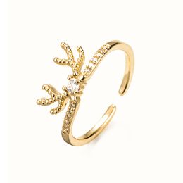 Fashion Crystal Zircon Christmas Deer Rings for Women Trendy Cute Elk Open Adjustable Ring Party Wedding Jewellery Xmas Gifts