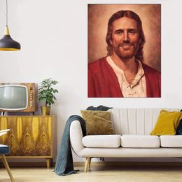Smiling Jesus Huge Oil Painting On Canvas Home Decor Handcrafts /HD Print Wall Art Pictures Customization is acceptable 21061419